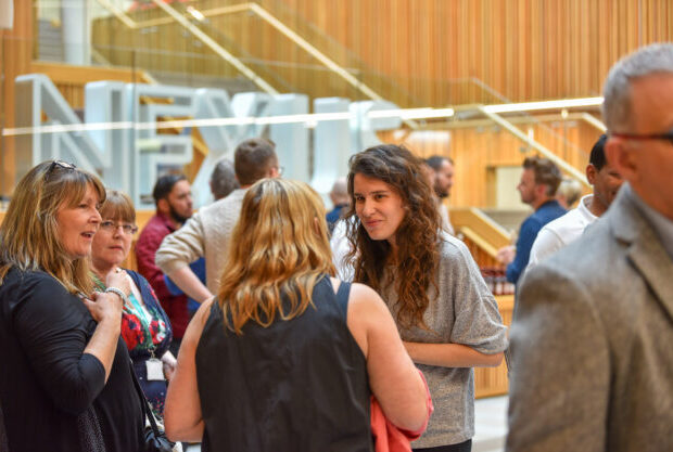 Group of women chatting at Nexus, University of Leeds